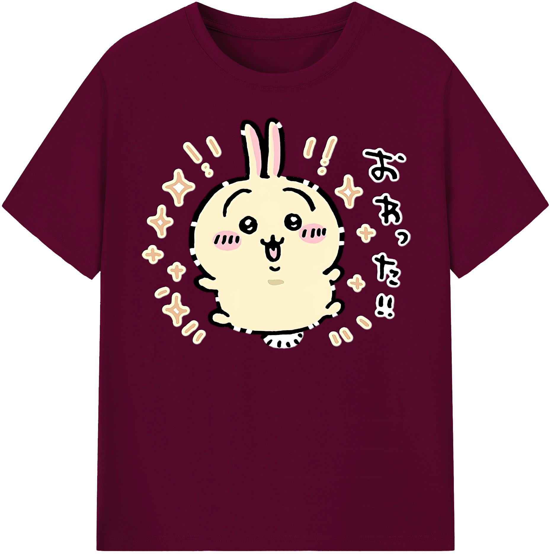（画像用） ちいかわ うさぎ Chii-kawa usagi レディースカジュアルプリントTシャツ（綿100％）